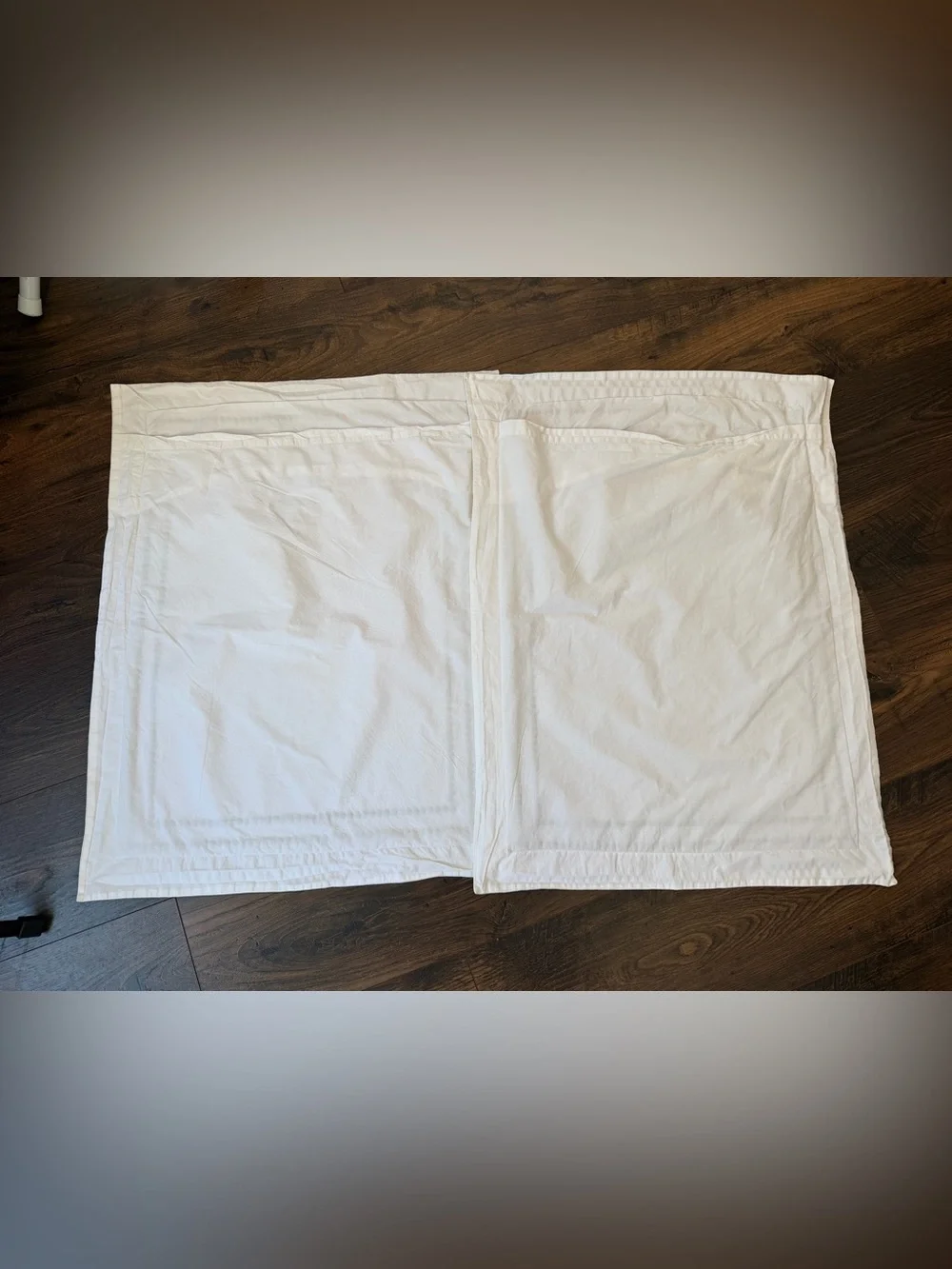 Pottery Barn Vintage Green Embroidered White Embroidered Standard Shams TWO